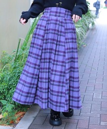 axes femme | 起毛チェック柄ロングスカート(スカート)