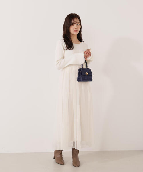 EDIT COLOGNE（エディットコロン）の「＜Ｅ＞チュールドッキングニットワンピース / 1215247102（ワンピース・レディース・ブラック/ホワイト系その他・MEDIUM/P/S）」の13枚目の写真