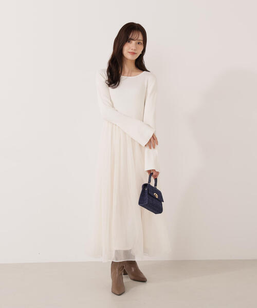 EDIT COLOGNE（エディットコロン）の「＜Ｅ＞チュールドッキングニットワンピース / 1215247102（ワンピース・レディース・ブラック/ホワイト系その他・MEDIUM/P/S）」の14枚目の写真