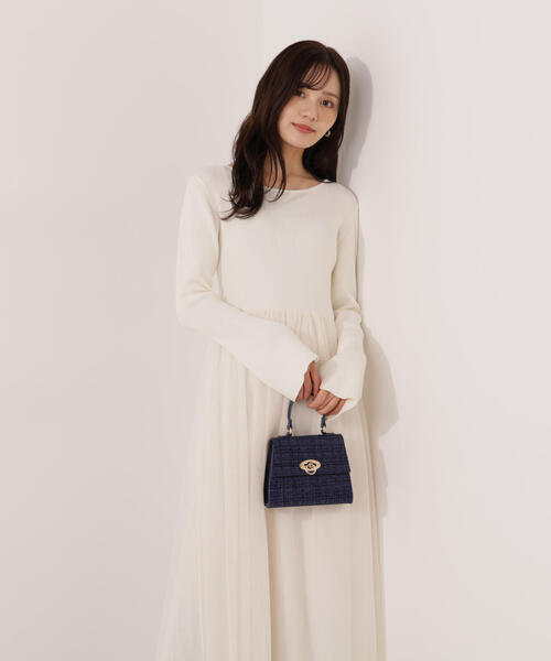 EDIT COLOGNE（エディットコロン）の「＜Ｅ＞チュールドッキングニットワンピース / 1215247102（ワンピース・レディース・ブラック/ホワイト系その他・MEDIUM/P/S）」の19枚目の写真