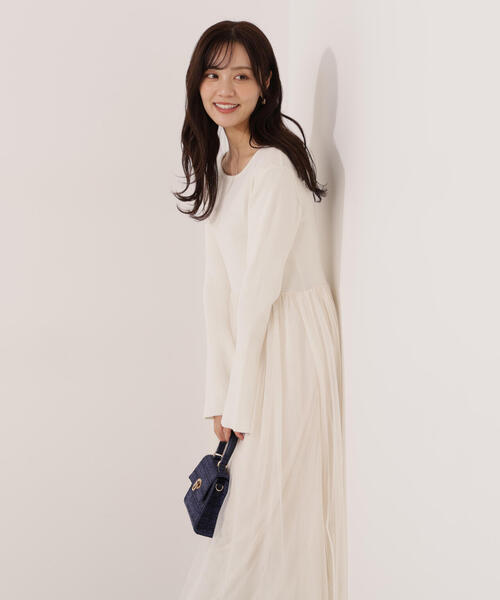 EDIT COLOGNE（エディットコロン）の「＜Ｅ＞チュールドッキングニットワンピース / 1215247102（ワンピース・レディース・ブラック/ホワイト系その他・MEDIUM/P/S）」の20枚目の写真