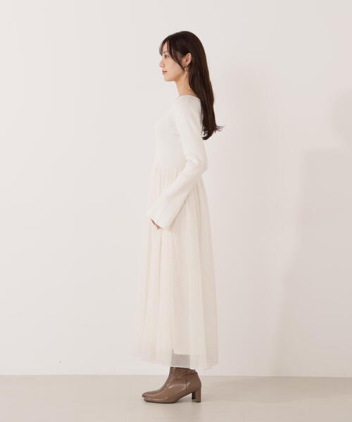 EDIT COLOGNE（エディットコロン）の「＜Ｅ＞チュールドッキングニットワンピース / 1215247102（ワンピース・レディース・ブラック/ホワイト系その他・MEDIUM/P/S）」の6枚目の写真