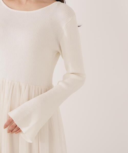 EDIT COLOGNE（エディットコロン）の「＜Ｅ＞チュールドッキングニットワンピース / 1215247102（ワンピース・レディース・ブラック/ホワイト系その他・MEDIUM/P/S）」の9枚目の写真