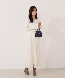 EDIT COLOGNE | ＜Ｅ＞チュールドッキングニットワンピース / 1215247102(ワンピース)