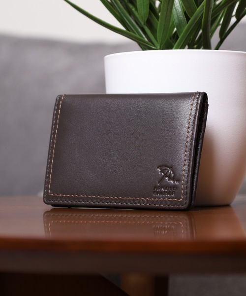 Arnold Palmer（アーノルドパーマー）の「アーノルドパーマー シープ ダブルステッチ パスケース（パスケース・メンズ・ブラック/ダークブラウン・ONE SIZE）」の2枚目の写真