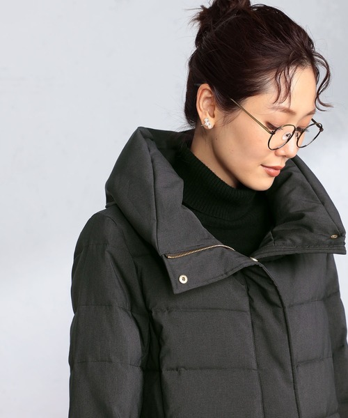 GALLORIA（ギャローリア）の「中綿ボリューム衿ジャケット（その他アウター・レディース・チャコールグレー/ライトベージュ/ネイビー・S/M/LL/L）」の10枚目の写真