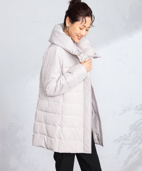 GALLORIA（ギャローリア）の「中綿ボリューム衿ジャケット（その他アウター・レディース・チャコールグレー/ライトベージュ/ネイビー・S/M/LL/L）」の12枚目の写真