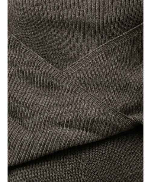 GYDA（ジェイダ）の「アームギャザーレイヤードニットロンパース（つなぎ/オールインワン・レディース・ブラック/チャコールグレー・FREE）」の4枚目の写真