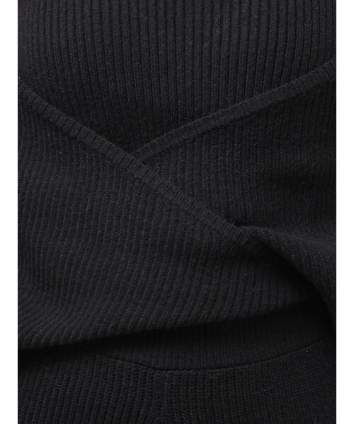 GYDA（ジェイダ）の「アームギャザーレイヤードニットロンパース（つなぎ/オールインワン・レディース・ブラック/チャコールグレー・FREE）」の6枚目の写真