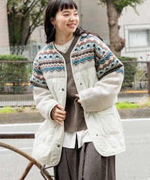 niko and... | ジャガードニットキルトリメイク風ブルゾン(ブルゾン)