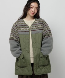 niko and... | ジャガードニットキルトリメイク風ブルゾン(ブルゾン)