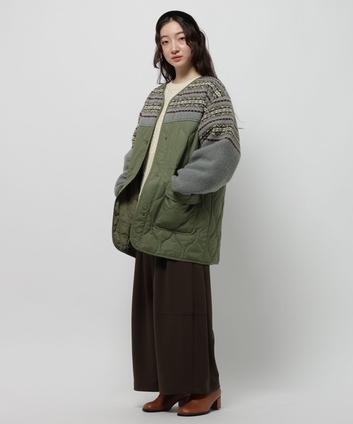 niko and...（ニコアンド）の「ジャガードニットキルトリメイク風ブルゾン（ブルゾン・レディース・カーキ/アイボリー/チャコール・FREE）」の18枚目の写真