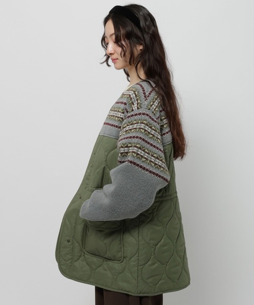 niko and...（ニコアンド）の「ジャガードニットキルトリメイク風ブルゾン（ブルゾン・レディース・カーキ/アイボリー/チャコール・FREE）」の19枚目の写真