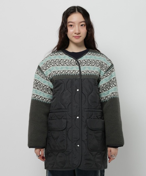 niko and...（ニコアンド）の「ジャガードニットキルトリメイク風ブルゾン（ブルゾン・レディース・カーキ/アイボリー/チャコール・FREE）」の20枚目の写真