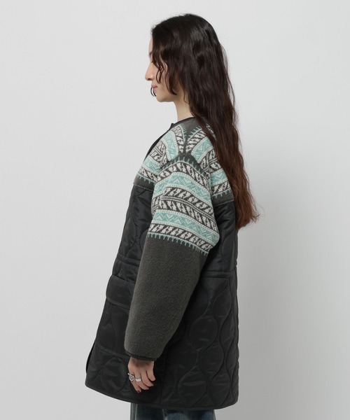 niko and...（ニコアンド）の「ジャガードニットキルトリメイク風ブルゾン（ブルゾン・レディース・カーキ/アイボリー/チャコール・FREE）」の21枚目の写真