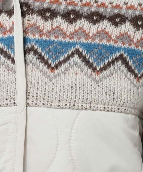 niko and...（ニコアンド）の「ジャガードニットキルトリメイク風ブルゾン（ブルゾン・レディース・カーキ/アイボリー/チャコール・FREE）」の9枚目の写真