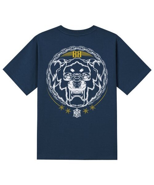 KAN6312(カン6312)の「KTN0039 ロットワイラー 半袖Tシャツ - ネイビー(Tシャツ/カットソー・メンズ・その他・LARGE/MEDIUM/SMALL/X-LARGE)」の1枚目の写真