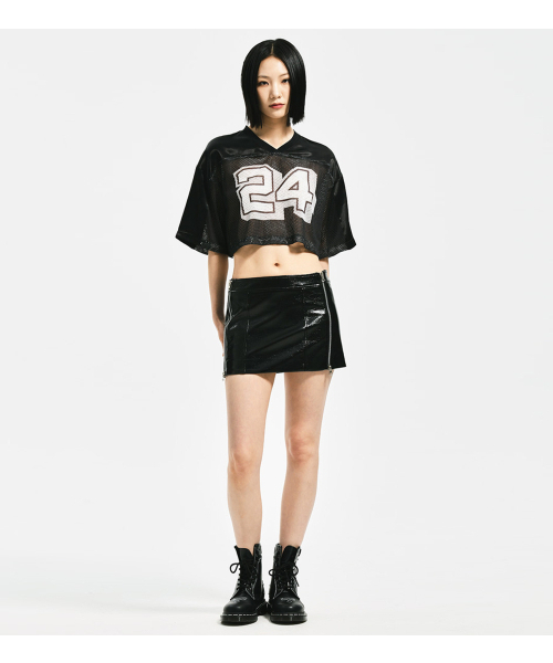 EXTRAORDINARY(エクストラオーディナリー)の「WOMEN MASH CROP JERSEY BLACK(Tシャツ/カットソー・レディース・その他・FREE)」の1枚目の写真