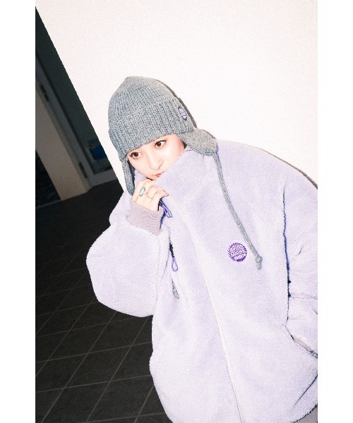 HAIGHT（ヘイト）の「ヘイト [HAIGHT] × グラインドロッジ [GRINDLODGE] - ボア ジャケット [BOA JACKET ft.GRINDLODGE]（ブルゾン・メンズ・ブラック/ライトパープル/チャコールグレー・LARGE/X-LARGE）」の3枚目の写真