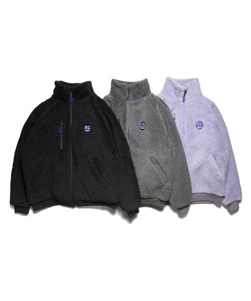 HAIGHT（ヘイト）の「ヘイト [HAIGHT] × グラインドロッジ [GRINDLODGE] - ボア ジャケット [BOA JACKET ft.GRINDLODGE]（ブルゾン・メンズ・ブラック/ライトパープル/チャコールグレー・LARGE/X-LARGE）」の8枚目の写真