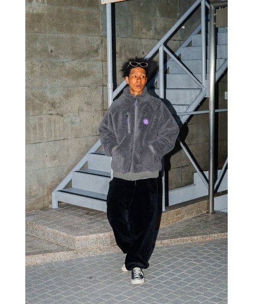HAIGHT（ヘイト）の「ヘイト [HAIGHT] × グラインドロッジ [GRINDLODGE] - ボア ジャケット [BOA JACKET ft.GRINDLODGE]（ブルゾン・メンズ・ブラック/ライトパープル/チャコールグレー・LARGE/X-LARGE）」の5枚目の写真