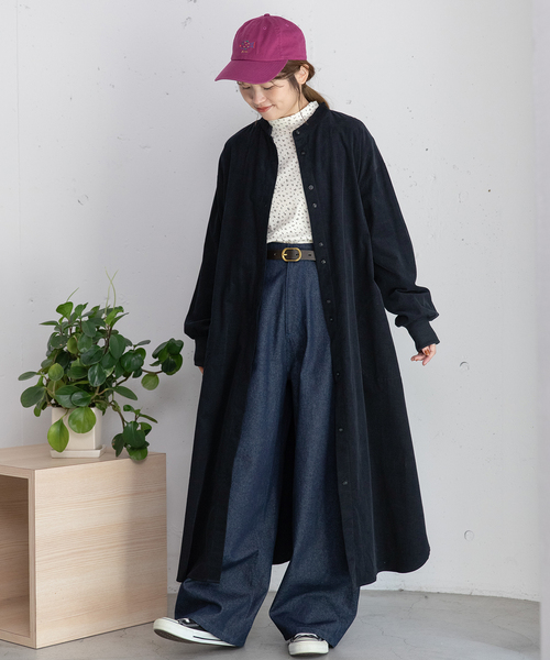 POU DOU DOU(プードゥドゥ)の「ベルト付きコーデュロイワンピース(ワンピース・レディース・ライトグレー/ブラウン/ネイビー・M)」の3枚目の写真