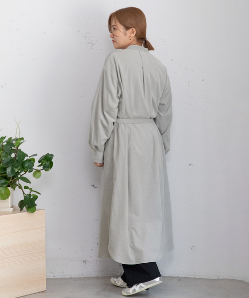 POU DOU DOU(プードゥドゥ)の「ベルト付きコーデュロイワンピース(ワンピース・レディース・ライトグレー/ブラウン/ネイビー・M)」の7枚目の写真