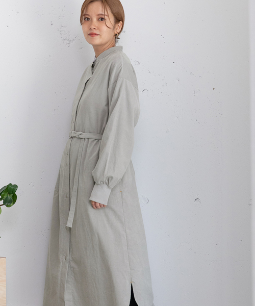 POU DOU DOU(プードゥドゥ)の「ベルト付きコーデュロイワンピース(ワンピース・レディース・ライトグレー/ブラウン/ネイビー・M)」の9枚目の写真