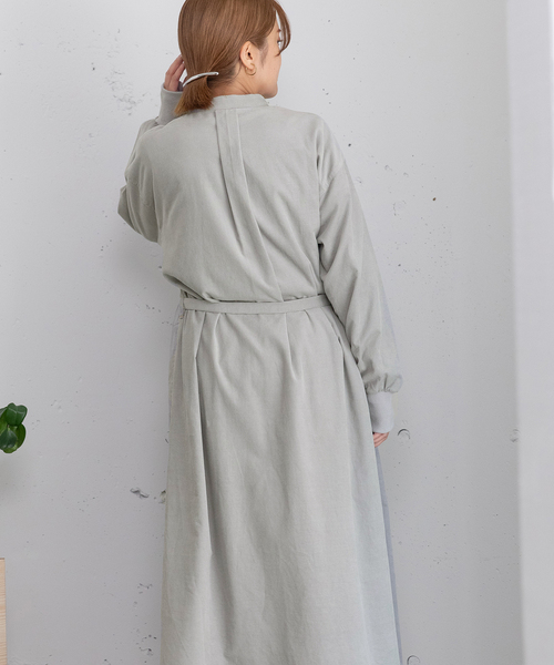 POU DOU DOU(プードゥドゥ)の「ベルト付きコーデュロイワンピース(ワンピース・レディース・ライトグレー/ブラウン/ネイビー・M)」の10枚目の写真