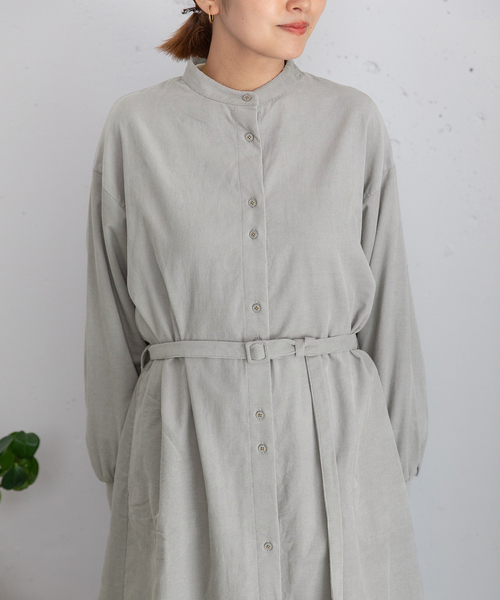 POU DOU DOU(プードゥドゥ)の「ベルト付きコーデュロイワンピース(ワンピース・レディース・ライトグレー/ブラウン/ネイビー・M)」の11枚目の写真