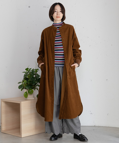 POU DOU DOU(プードゥドゥ)の「ベルト付きコーデュロイワンピース(ワンピース・レディース・ライトグレー/ブラウン/ネイビー・M)」の15枚目の写真