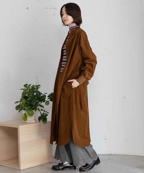 POU DOU DOU(プードゥドゥ)の「ベルト付きコーデュロイワンピース(ワンピース・レディース・ライトグレー/ブラウン/ネイビー・M)」の16枚目の写真