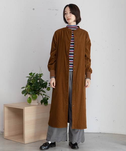 POU DOU DOU(プードゥドゥ)の「ベルト付きコーデュロイワンピース(ワンピース・レディース・ライトグレー/ブラウン/ネイビー・M)」の18枚目の写真