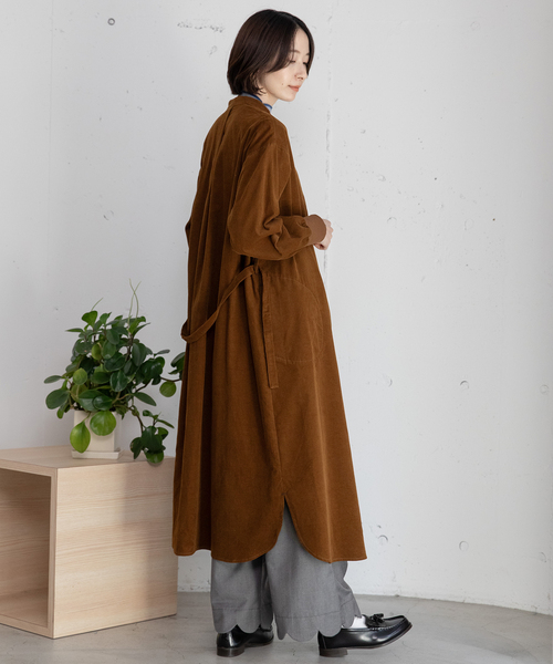 POU DOU DOU(プードゥドゥ)の「ベルト付きコーデュロイワンピース(ワンピース・レディース・ライトグレー/ブラウン/ネイビー・M)」の19枚目の写真