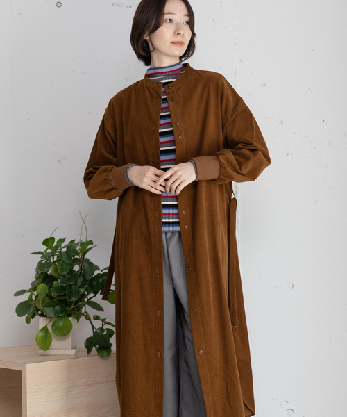 POU DOU DOU(プードゥドゥ)の「ベルト付きコーデュロイワンピース(ワンピース・レディース・ライトグレー/ブラウン/ネイビー・M)」の20枚目の写真