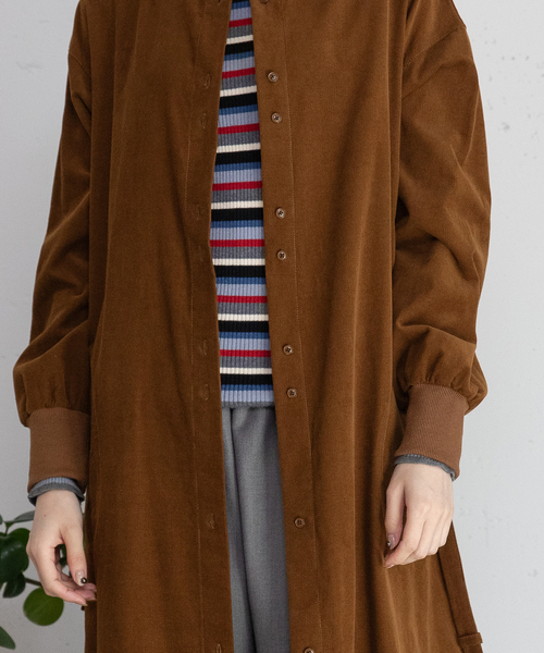 POU DOU DOU(プードゥドゥ)の「ベルト付きコーデュロイワンピース(ワンピース・レディース・ライトグレー/ブラウン/ネイビー・M)」の22枚目の写真