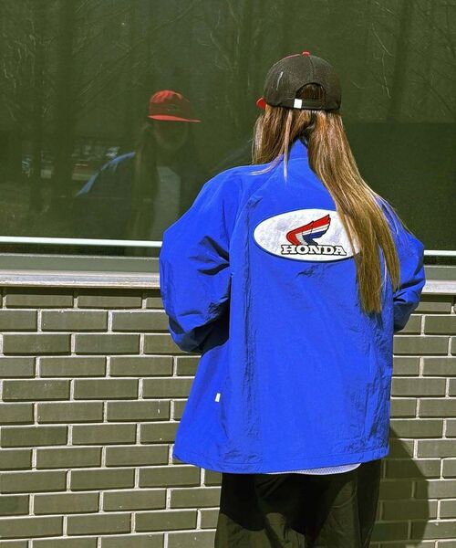 PHYPS MOTORCYCLE（フィップスモーターサイクル）の「[Archive line] Wing Logo Coach Jacket_Blue（ナイロンジャケット・レディース・その他・SMALL/MEDIUM/LARGE/X-LARGE）」の7枚目の写真