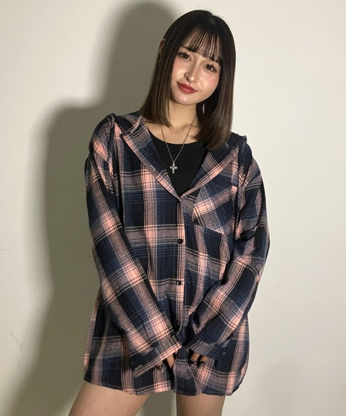 A'GEM/9 × .kom 『.KOM/ドットケーオーエム』 フード付き チェック