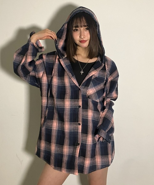 A'GEM/9 × .kom 『.KOM/ドットケーオーエム』 フード付き チェック