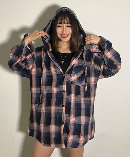 A'GEM/9 × .kom 『.KOM/ドットケーオーエム』 フード付き チェック