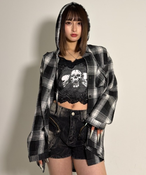 A'GEM/9 × .kom 『.KOM/ドットケーオーエム』 フード付き チェック