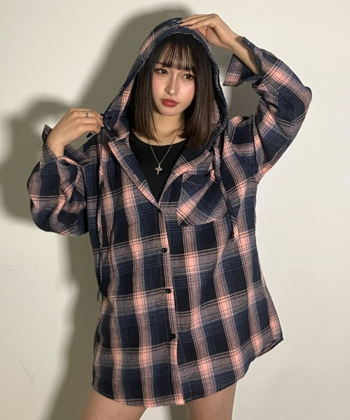 A'GEM/9 × .kom 『.KOM/ドットケーオーエム』 フード付き チェック