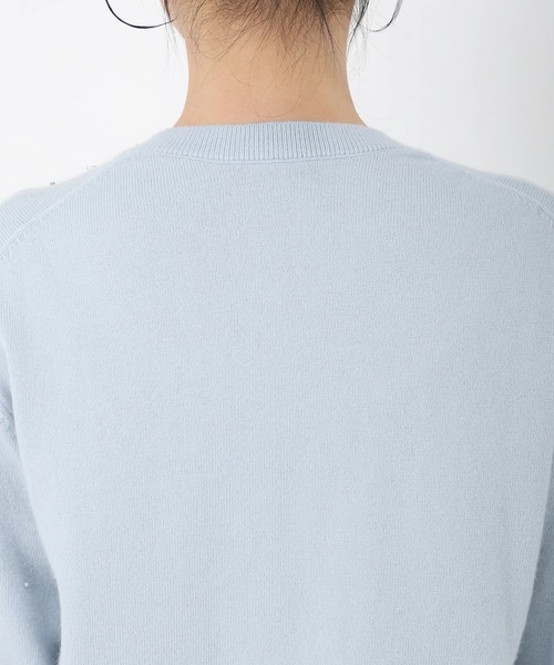 STRAWBERRY-FIELDS（ストロベリーフィールズ）の「エイミーアンゴラ_ビジュー*パール刺しゅうニット（ニット/セーター・レディース・オフホワイト/ライトブルー・2）」の7枚目の写真