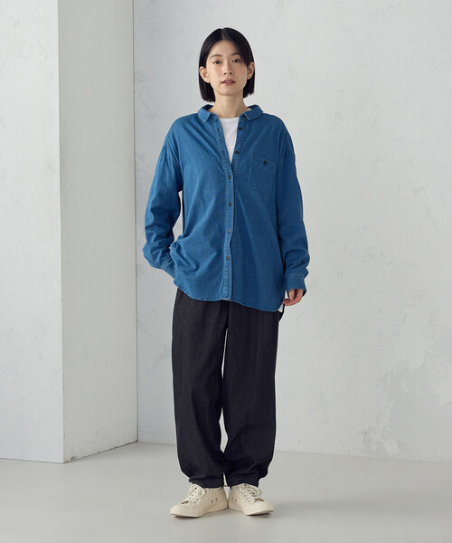 ONIGIRI（オニギリ）の「デニム鳶パンツ（デニムパンツ・レディース・ネイビー/チャコール・FREE）」の22枚目の写真