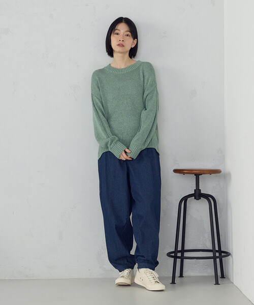 ONIGIRI（オニギリ）の「デニム鳶パンツ（デニムパンツ・レディース・ネイビー/チャコール・FREE）」の16枚目の写真