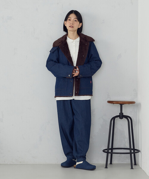 ONIGIRI（オニギリ）の「デニム鳶パンツ（デニムパンツ・レディース・ネイビー/チャコール・FREE）」の14枚目の写真