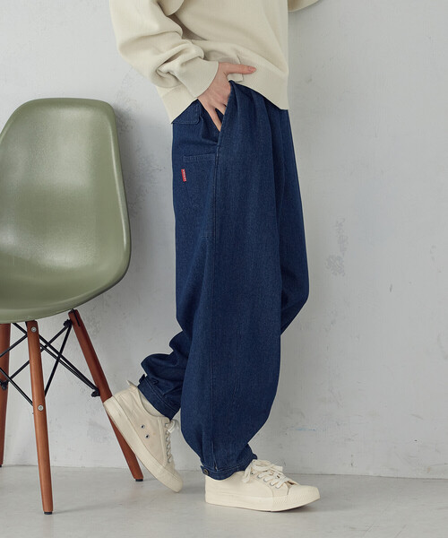 ONIGIRI（オニギリ）の「デニム鳶パンツ（デニムパンツ・レディース・ネイビー/チャコール・FREE）」の12枚目の写真