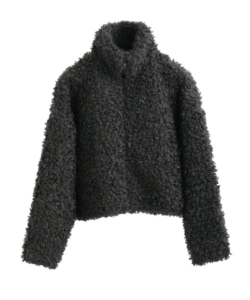 Fashion Letter(ファッションレター)の「プードルファー スタンドカラーショートコート(ステンカラーコート・レディース・ブラウン/グレイッシュベージュ/チャコール・M)」の12枚目の写真