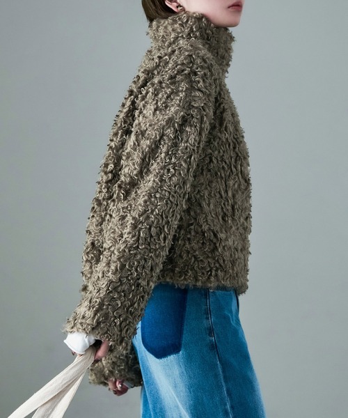 Fashion Letter(ファッションレター)の「プードルファー スタンドカラーショートコート(ステンカラーコート・レディース・ブラウン/グレイッシュベージュ/チャコール・M)」の19枚目の写真