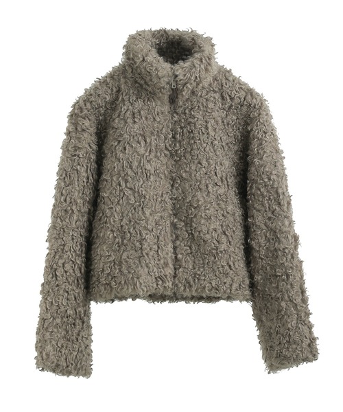 Fashion Letter(ファッションレター)の「プードルファー スタンドカラーショートコート(ステンカラーコート・レディース・ブラウン/グレイッシュベージュ/チャコール・M)」の20枚目の写真